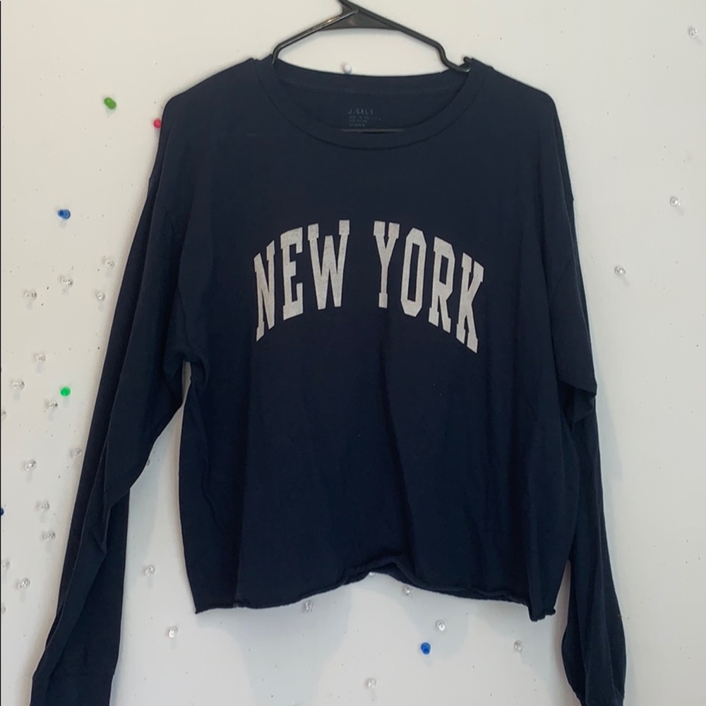 Navy Blue Long Sleeves New York Shirt